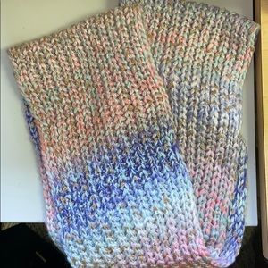 Pretty ombré purple/blue/pink/gold infinity scarf